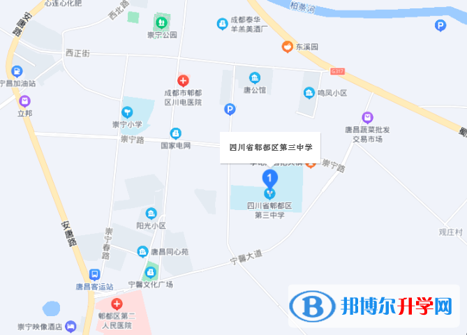 成都市郫都区第三中学2022年地址在哪里